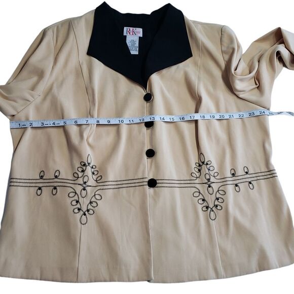 R&K Yellow & Black with Embroidery Blazer Size 26W - Picture 7 of 11